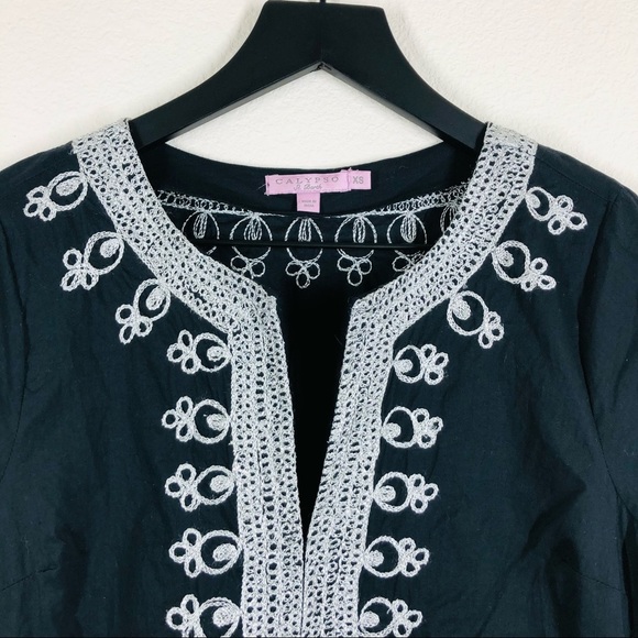 Calypso St. Barth 100% Cotton Rowena Tunic Dress / Swimsuit Cover-Up EUC - Picture 6 of 9